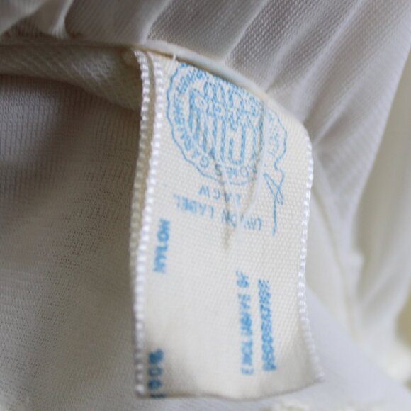 Leonora Vintage Cream Layered Chiffon Pink Ribbon Women's Lingerie Robe Size 10 - Picture 6 of 9